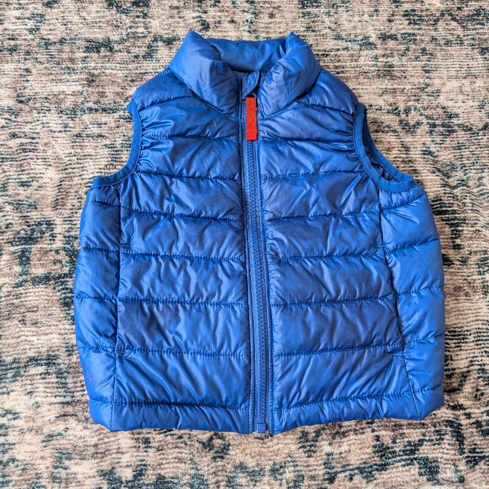 Primary lightweight puffer vest, blue, 3T